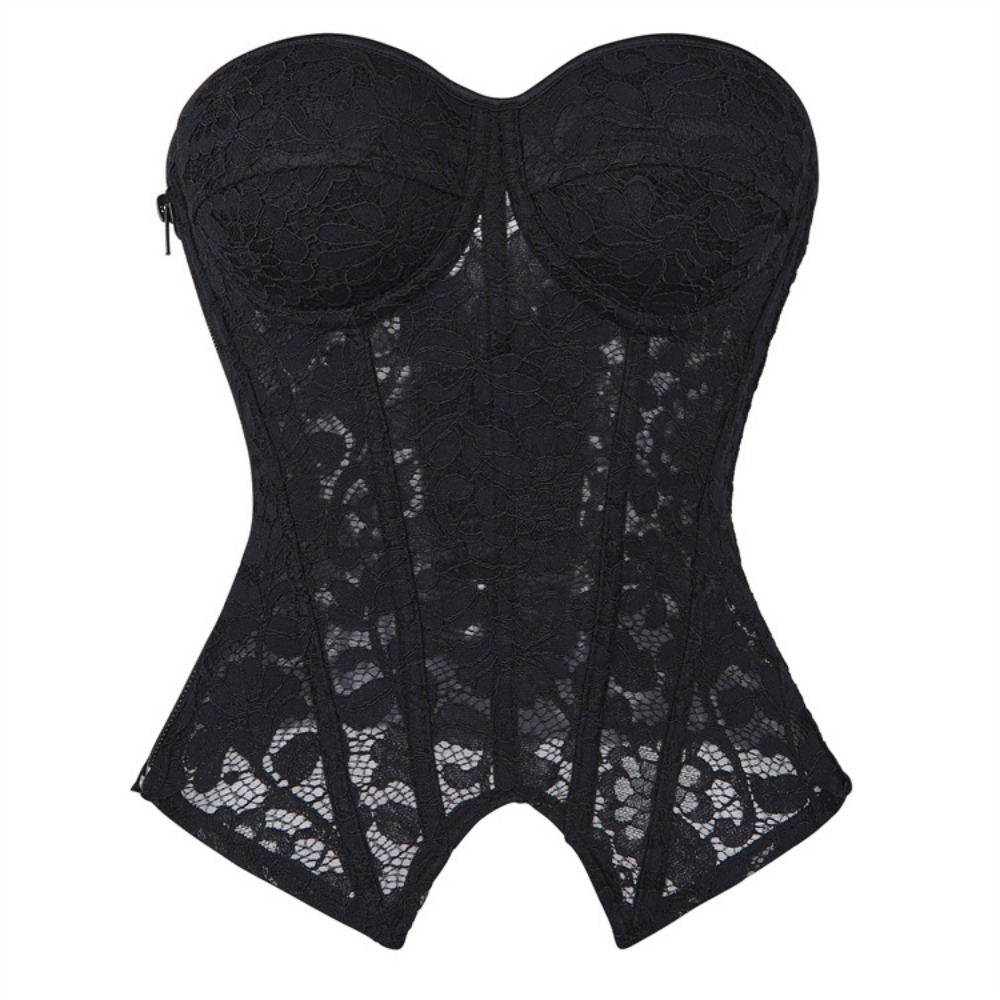 Boning Corset Steel - Seksowny gorset z siateczki, top typu