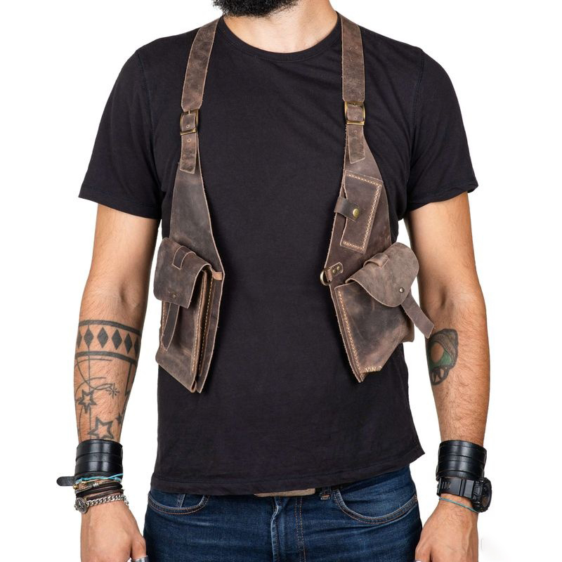 Evoker Cosplay Prop - Retro Średniowieczny Skórzany Pasek na Ramię
