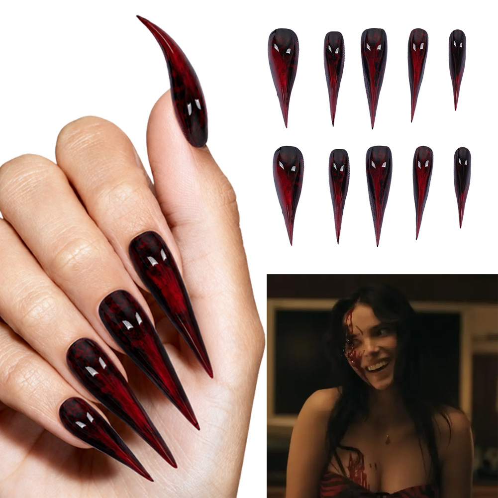 Cosplay Prop Painting - Nikki Cosplay Czerwone Sztuczne Paznokcie –