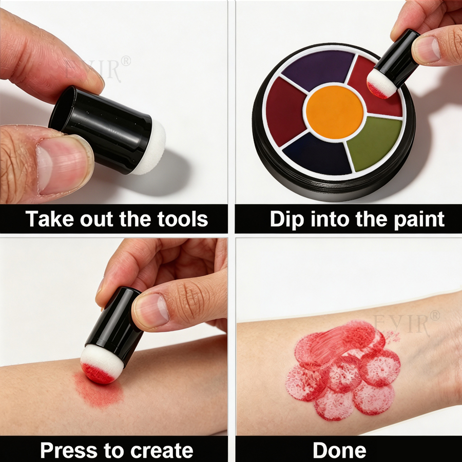 Paleta 6 kolorów farb do twarz – Cosplay Prop Paint recenzja i cena