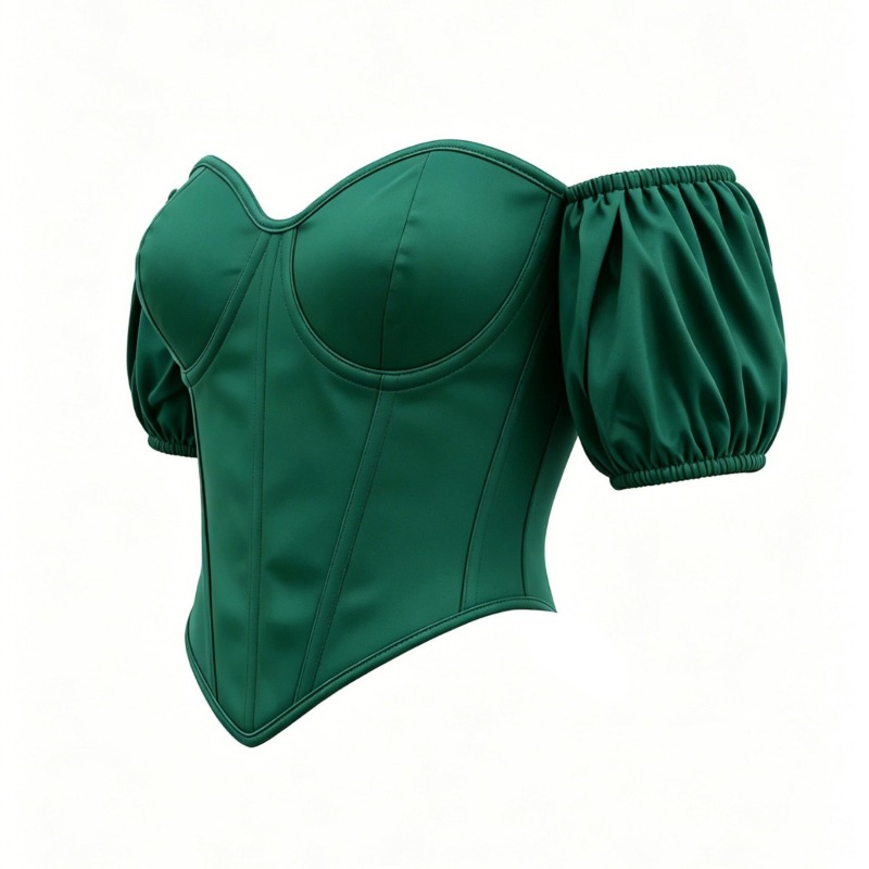 Seksowny zielony satynowy gors – Boning Corset Steel recenzja i cena